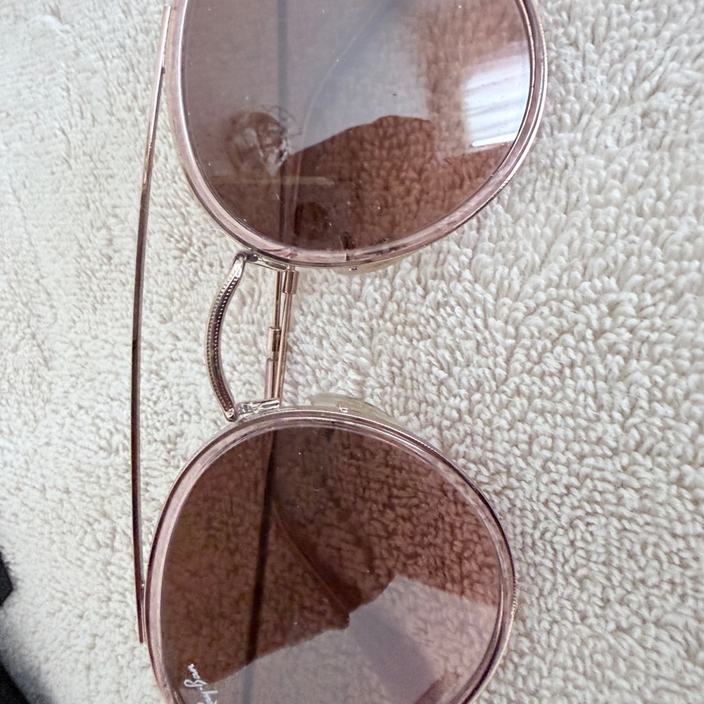 Ray Ban Round Light Brown Gradient  Metal Frame Sunglasses